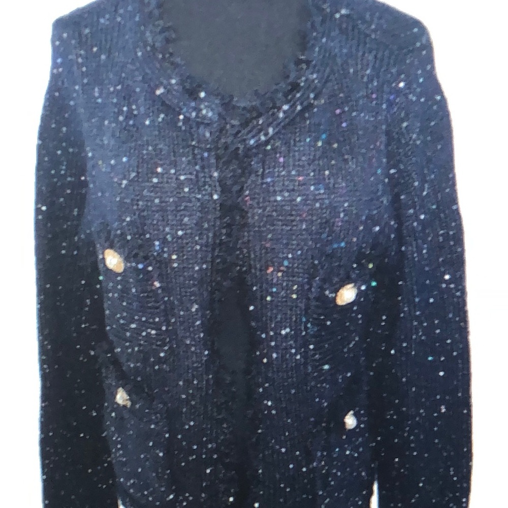 Zara Blue Sparkle Knit Sweater